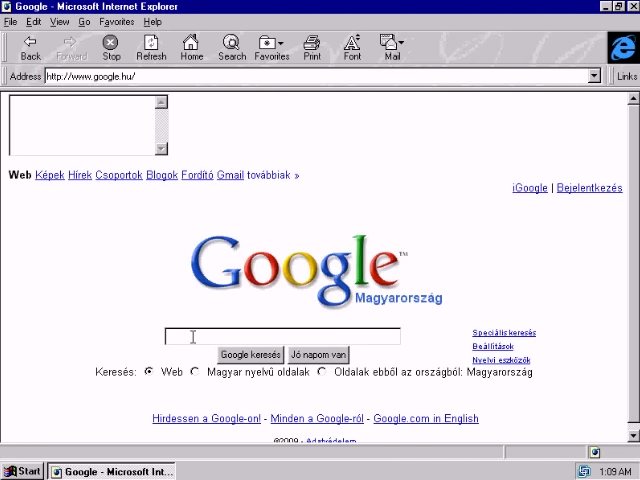 Internet Explorer 3.0 Attempting to Render Google.com (2009)